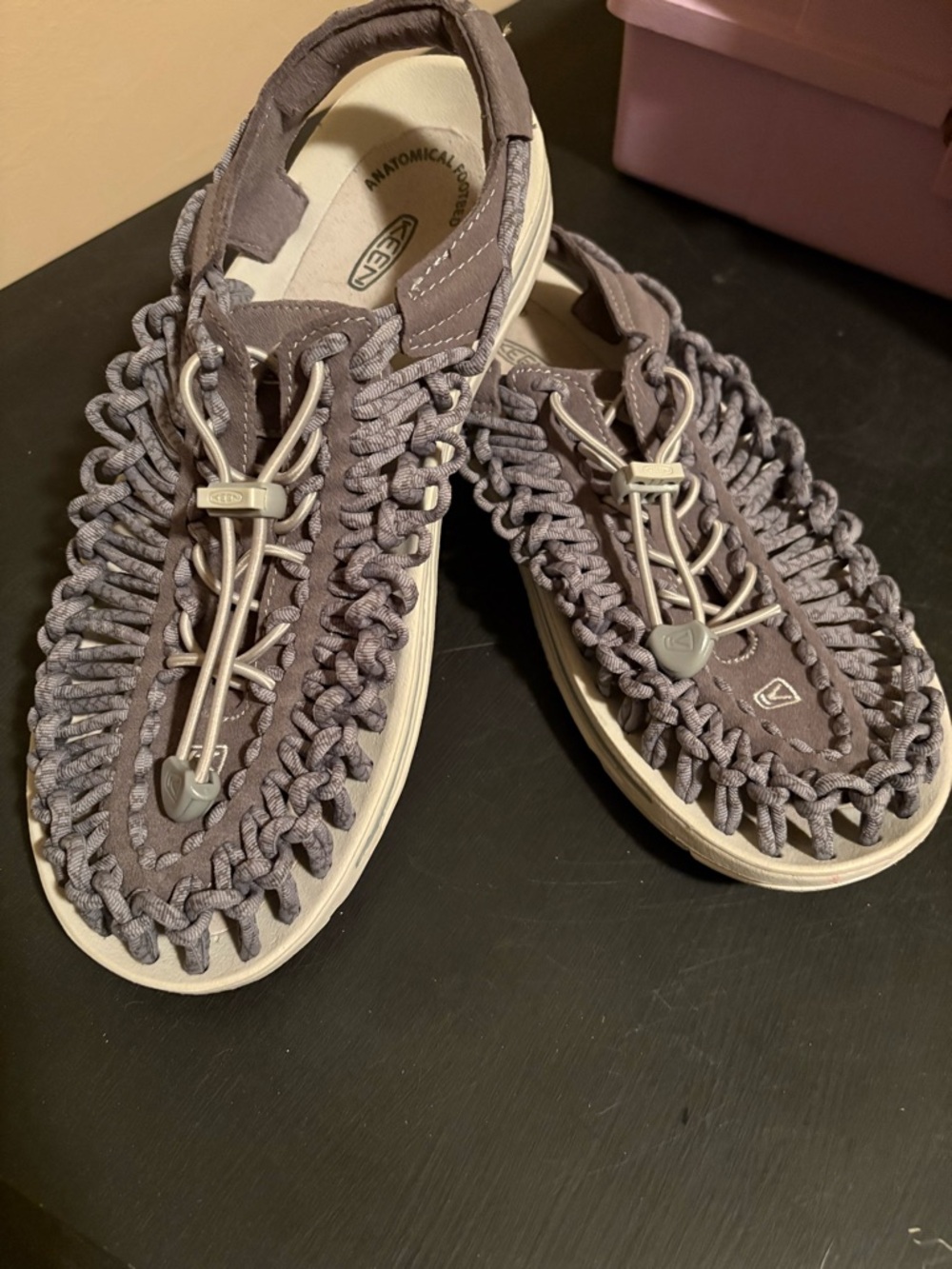 Keen Brown Suede Slip-On Sandal with Anatomical Footbed